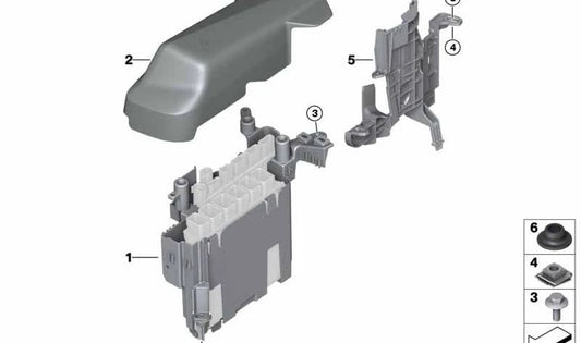 Soporte OEM 12908654215 para BMW X5 G05, X5 G18, X6 G06, X7 G07. Original BMW.