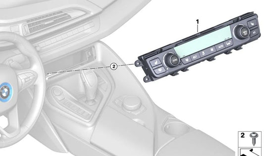 Unidad de control del aire acondicionado automático OEM 61317937771 para BMW I12, I15. Repuesto original BMW.