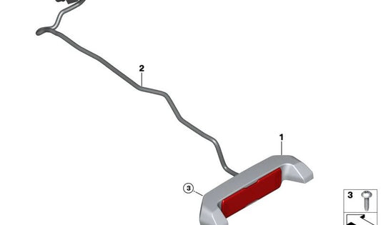 Luz de matrícula LED trasera OEM 63267105889 para motos BMW R1300GS, R1300GS Adventure. Original BMW Motorrad.