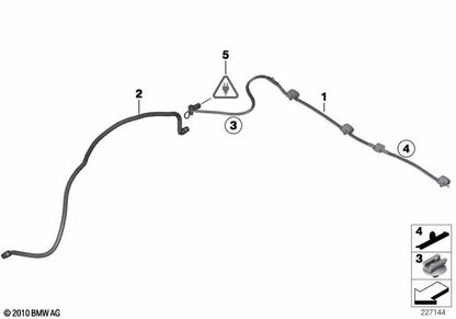 Cadena de boquillas del sistema de lavado de parabrisas para BMW X3 F25, X4 F26 (OEM 61667213281). Original BMW