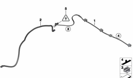 Windshield Washer System Nozzle Chain for BMW F25, F26 (OEM 61667289921). Original BMW