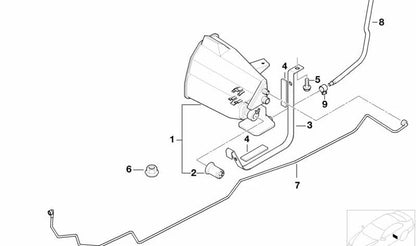 Tubo de Escape para el Filtro de Carbón Activado para varios modelos de BMW (OEM 16131183569). Original BMW