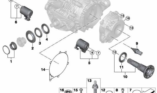 Tornillo hexagonal OEM 33107599274 para BMW E70, F15, E71, F16. Pieza de fijación del grupo trasero. Original BMW.