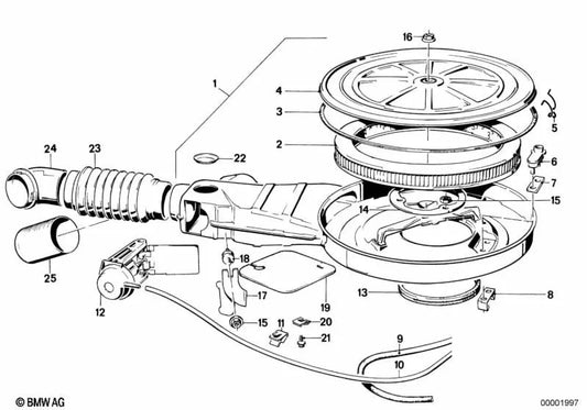 Clamping ring for BMW 3 Series E21, E30 5 Series E12, E28 (OEM 13711269228). Original BMW