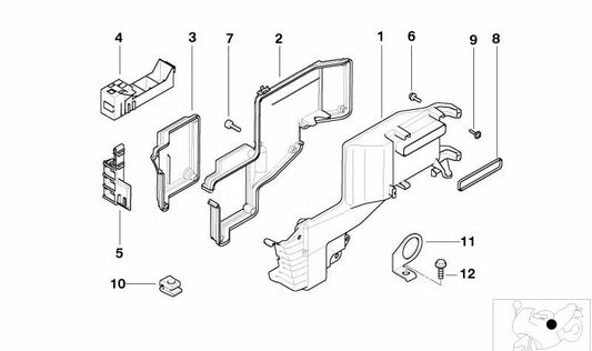 Tapa Electronic-Box OEM 61132305681 para motos BMW K1200GT, K1200RS, K1200LT... y más. Original BMW Motorrad.