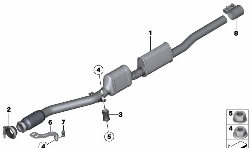 Soporte de escape trasero OEM 18309803034 para MINI Countryman R60, Paceman R61… y más. Original MINI.