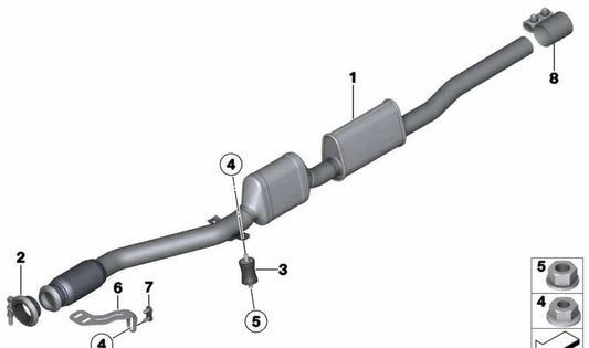 Soporte de escape trasero OEM 18309803034 para MINI Countryman R60, Paceman R61… y más. Original MINI.