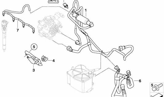 Tubo de retorno de aceite OEM 13537806005 para MINI R55, R56, R57, R58, R59, R60, R61. Original MINI.