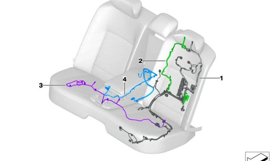 Cavo Arnés Sedile di comfort posteriore sinistro per BMW 7 G70 (OEM 61125A5AE93). BMW originale