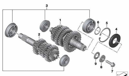 Árbol primario OEM 23209829393 para motos BMW G 310 R, G 310 GS, G 310 RR. Original BMW Motorrad.