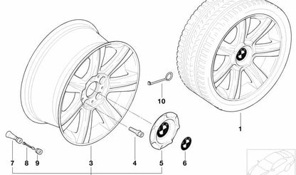 Legierreifen für BMW E36, E46 (OEM 36116755857). Original BMW
