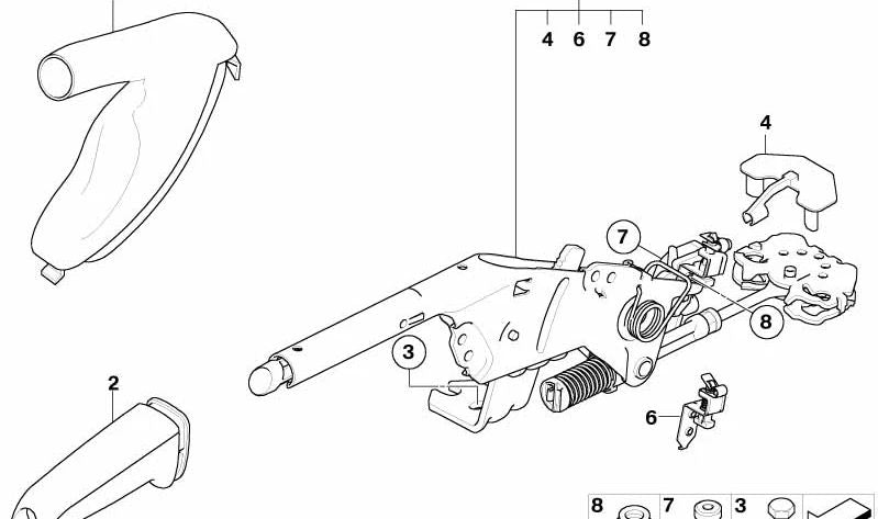 Handbremshebel für BMW E60N, E61N (OEM 34406773959). Original BMW.