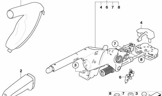 Handbremshebel für BMW E60N, E61N (OEM 34406773959). Original BMW.