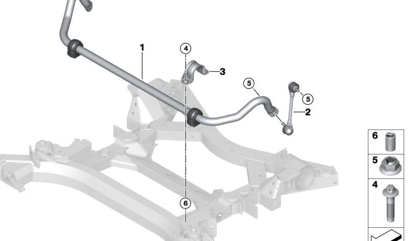 Soporte de sujeción estabilizador OEM 31306896813 para BMW I20. Pieza original BMW.