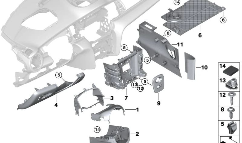 Cubierta inferior columna dirección OEM 51459392771 para MINI F20, F54, F55, F56, F57. Original MINI.