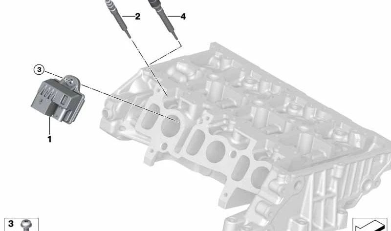 Vela de incandescência com sensor de pressão para BMW F20N, F21N, F45, F46, X1 F48, MINI F54, F60 (OEM 12232361832). BMW original