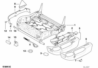 Left cover for BMW E39, E38 (OEM 52108238487). Genuine BMW