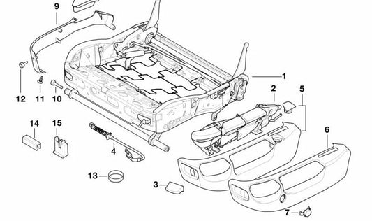 Linkshebel für BMW 5 E39 -Serie, E60, E61, F07, F10, F11, Serie 7 E38, X5 E70, X6 E71 (OEM 52108150059). Original BMW
