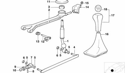 Straight gear lever OEM 25111222188 for BMW E34. Original BMW.
