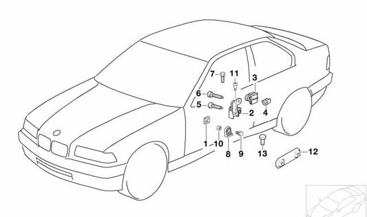 Parafuso hexagonal M6X10 OEM 51321977855 para BMW E36 (mecanismo da janela frontal). BMW original.