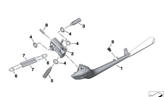 Muelle de suspensión OEM 46719467886 para BMW Motorrad R1200GS, R1200GS Adventure, R1250GS, R1250GS Adventure. Original BMW Motorrad.
