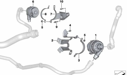 OEM Electric Water Pump Support 11517935153 for BMW G42, G20, G21, G22, G23, G26, G01, G02, G05, G06, G07, G29. Original BMW.
