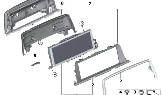 Pantalla central de información 10" OEM 65509356496 para BMW F06, F12, F13. Repuesto original BMW.