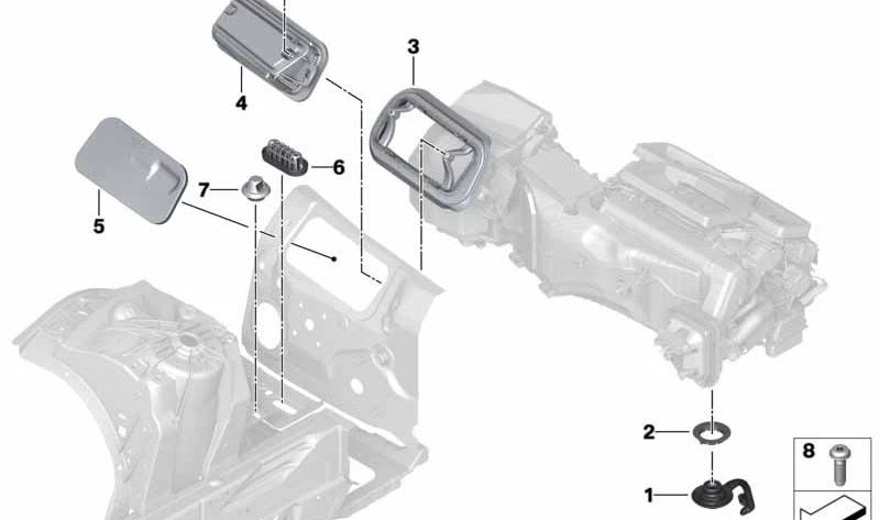 OEM Board frame 64319301576 for BMW F90, F90N, G30N, G30N, G31, G31N, G38, G38N, G32, G32N, G11, G11N, G12, G12N, F91, F92, F93, G14, G15, G16. Original BMW.