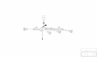 Arnés de cableado para inyectores OEM 12517549051 para BMW E60, E61, E63, E64, E65, E66, E53, E70. Original BMW.