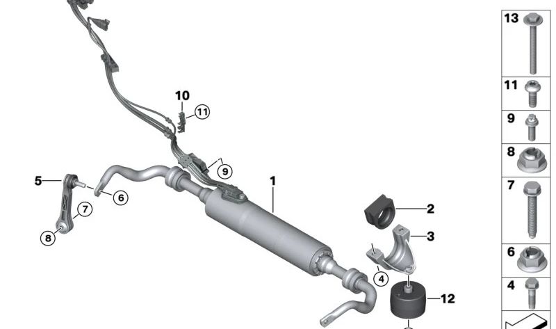 Clip sujeta tubos triple OEM 37106866299 para BMW G30, G31, G11, G12, G14, G15, G07. Compatible con sistemas de suspensión y estabilizadores. Original BMW.