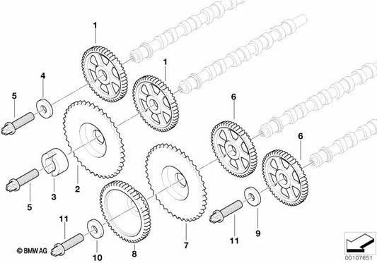 Piñón -Nockenwelle für BMW 7 E38 -Serie, E65 (OEM 11317788314). Original BMW.