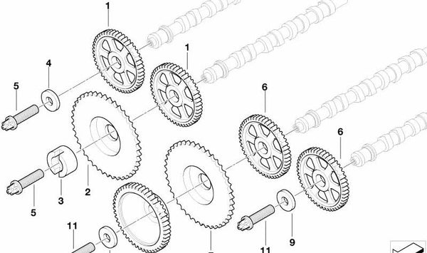 Tornillo Torx M12x1,5x55 OEM 11312248114 para BMW E38 y E65. Original BMW.