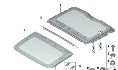 OEM 54107409139 Articolazione del coperchio in vetro posteriore per BMW G12 e G12 LCI (serie 7). BMW originale.