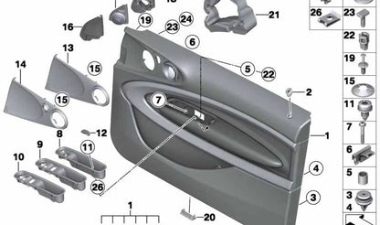 Soporte triángulo espejo derecho OEM 51419809444 para MINI Paceman R61, Cooper D, Cooper, Cooper ALL4... y más. Original MINI.