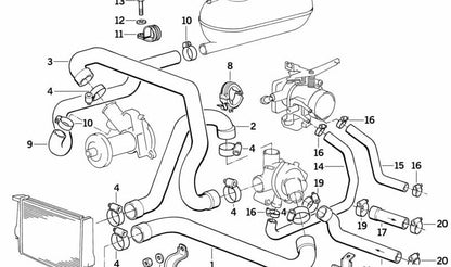 Soporte de bomba de agua OEM 11531279946 para BMW E30. Original BMW.