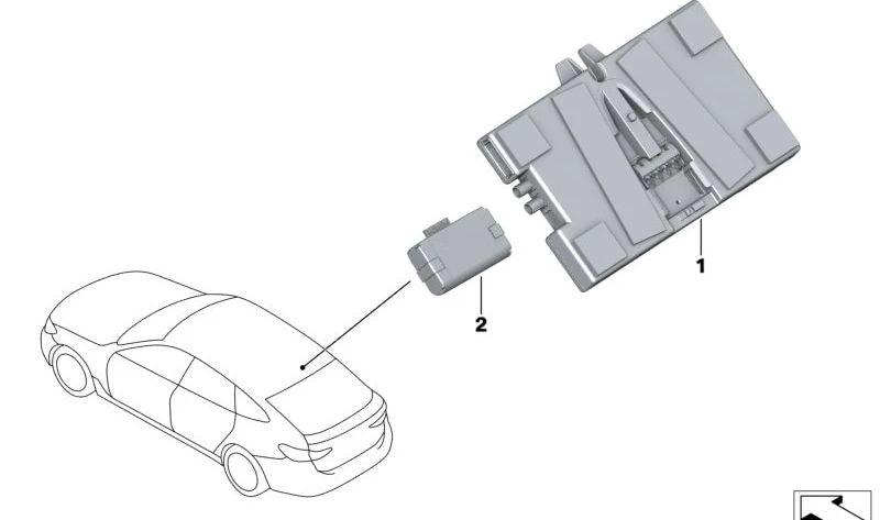 Telematic Box 3 Oem 84105A59D28 Communication Module for BMW F44, G42, G20, G80, G22, G26, G82, F90, G30, G32, G11N, G12N, F97, G01, F98, G02, F95, G05, F96, G06, G07. BMW original.