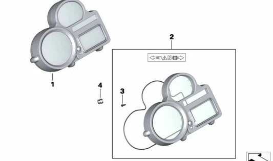 Cuadro de instrumentos OEM 62117701415 para motos BMW R 1200 S, HP2 Sport. Original BMW Motorrad.
