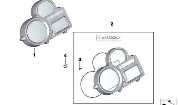 Cuadro de instrumentos OEM 62117725818 para motos BMW R1200GS, R1200GS Adventure. Original BMW Motorrad.
