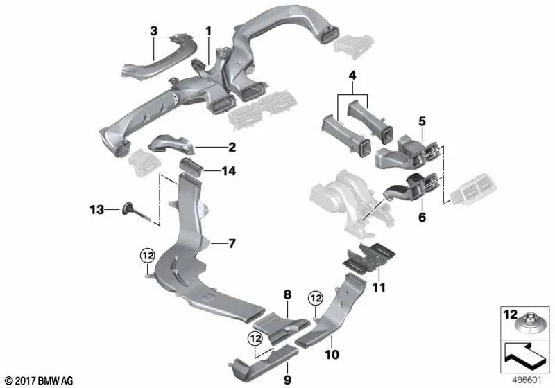 Pilar B Innenraumkanal für BMW F90, G30, G31, G38, G11, G12 (OEM 51477343458). Original BMW.