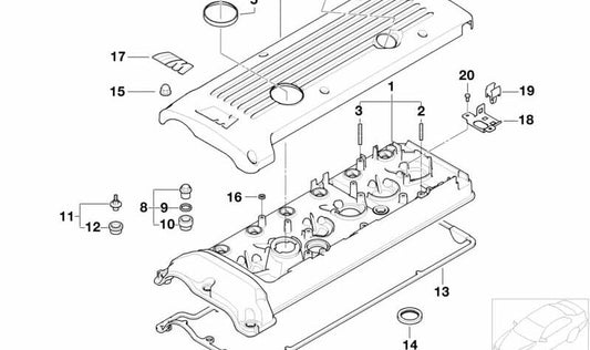 Cubierta para BMW (OEM 11127835907). Original BMW