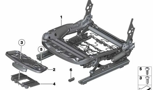 Electrical mechanism OEM right seat 52107135542 for BMW E87, E90, E91, E84. Original BMW.