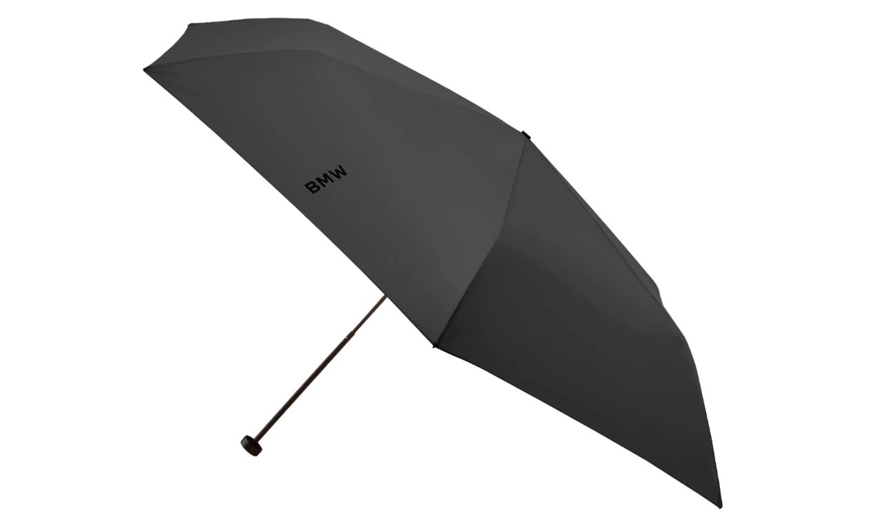 Paraguas de bolsillo ultraligero negro para BMW, OEM 80235B5F619. Válido para BMW. Original BMW.
