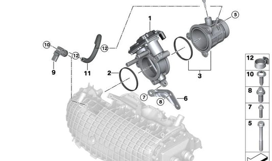 Schraube für Kunststoffkomponenten OEM 13547645966 für BMW I12, I12N, I15. Original BMW.