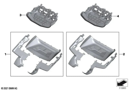 Set of mirror base covers for BMW I20 (OEM 51165A3B1A2). Original BMW