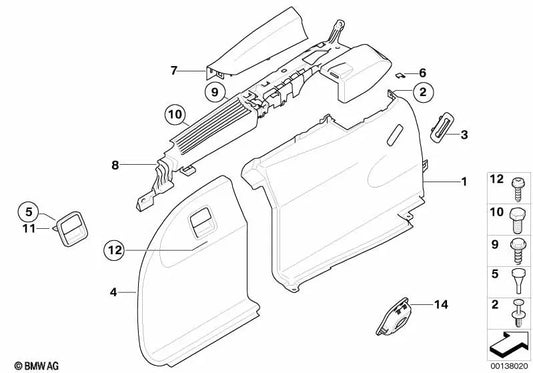 Links Rechtsfach Deckung für BMW 5 E61, E61N (OEM 5147076957). Original BMW