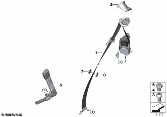 Correia superior direita para BMW Z4 E89 (OEM 72117217182). BMW original.