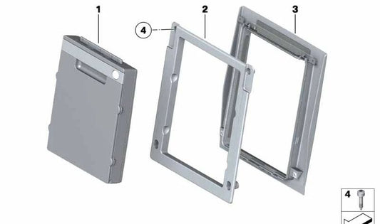 Tapa embellecedora para saco de esquís trasero OEM 52207233046 para BMW F01, F02, F04. Original BMW.