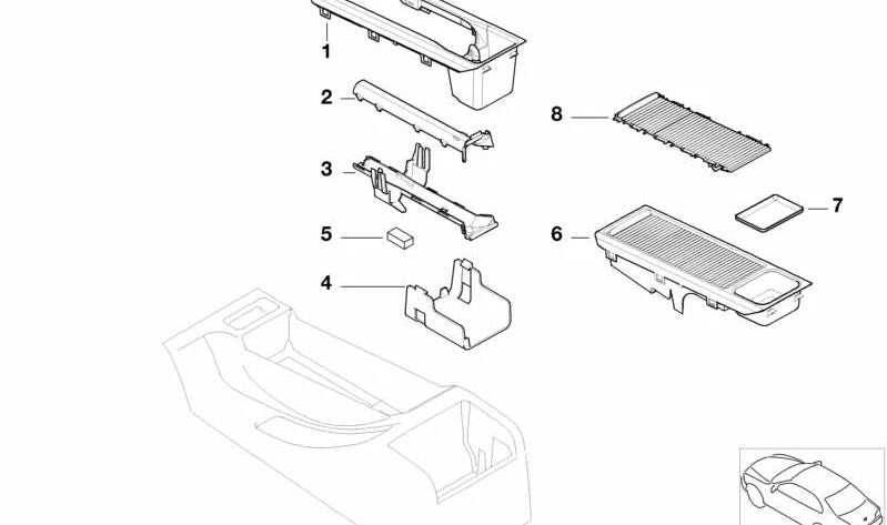 OMPELO DE TELEFONE DE TELEFONE DE SUPORTE INTERIOR OEM 51167025295 para BMW E46. BMW original.
