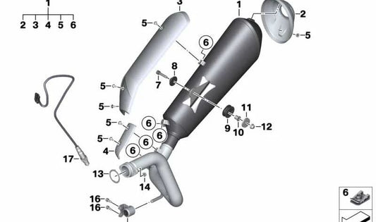 Sistema silenciador OEM 18518371458 para motocicletas BMW G 310 GS (K02). Originais BMW Motorrad.