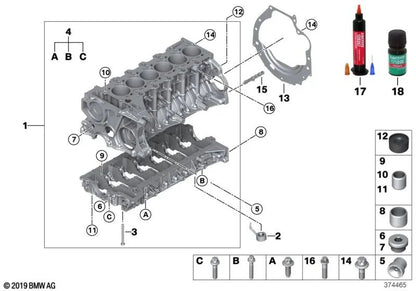 Abdeckblech para BMW Serie 3 F80, F80N; Serie 4 F82, F83 (OEM 11147848842). Original BMW.